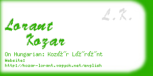 lorant kozar business card